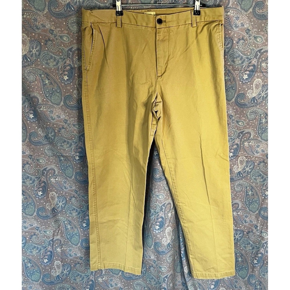 GH Bass & Co Mens 36x32 Chino Pants Tan Khaki Cotton Twill Straight Leg Trousers